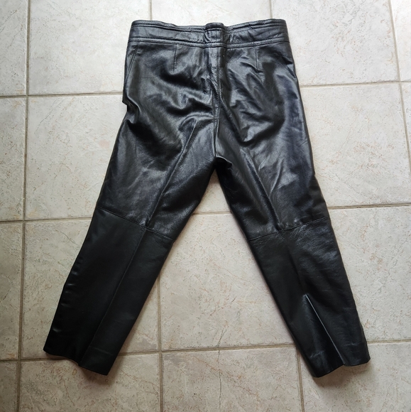 Black Vintage Leather Pants size L petite - Picture 6 of 7